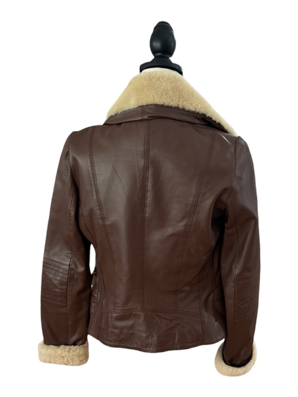Badgley Mischka Brown Jacket Interior Label Detail - Picture 2 of 5